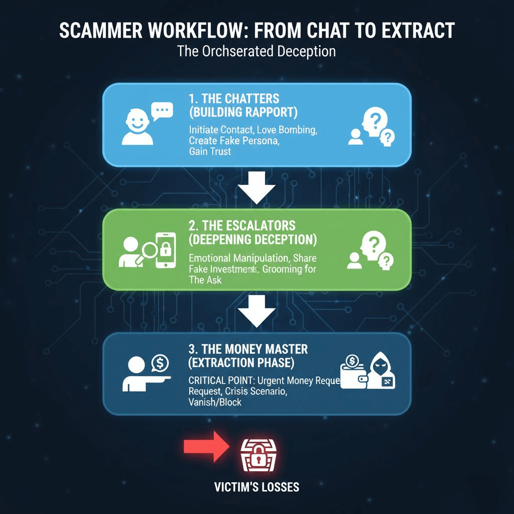 online dating scammer group